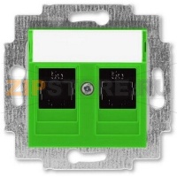 Розетка компьютерная, 2хRJ45, зелёная ABB 2CHH295118A6067