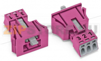 Snap-in plug; 3-pole; Cod. B; 1,50 mm; pink Wago 890-793/082-000