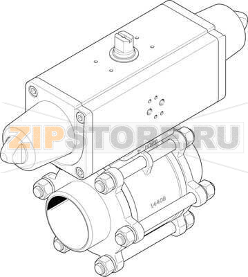 Кран шаровой с приводом Festo VZBA-4&quot;-WW-63-T-22-F10-V4V4T-PS240-R-90-4-C 