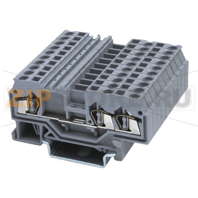 Клемма проходная, пружинная, 3 контакта, серая CHIKU RST 1,5-TWIN 