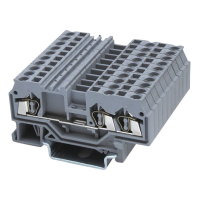 Клемма проходная, пружинная, 3 контакта, серая CHIKU RST 1,5-TWIN