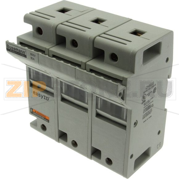 Держатель предохранителя, 60 A, AC 600 В, DC 600 В, 200 кА, 120x83x125 мм Eaton 60AJ MODULAR FU 