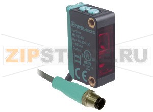 Рефлекторный датчик Retroreflective sensor ML100-55/59/103/115b Pepperl+Fuchs Описание оборудованияRetroreflective sensor with polarization filter, plastic housing, 5 m detection range, red light, sensitivity adjuster, light/dark on, DC version, PNP output, fixed cable with M12 plug