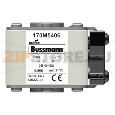 Предохранитель, 250 A, AC 660 В, 125 кА, size 2, 59x59x77 мм, aR, IEC UL Eaton FUSE 250A 660V 