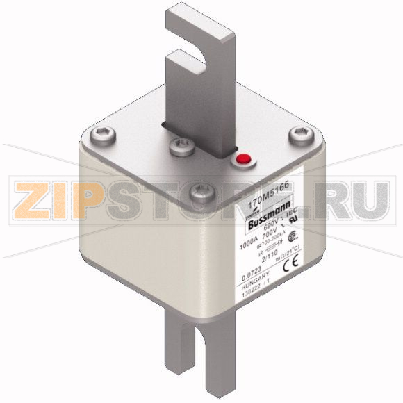 Предохранитель, 1000 A, AC 690 В, 200 кА, 2, 61x61x108 мм, aR, DIN, IEC Eaton FUSE 1000A 690V 2 