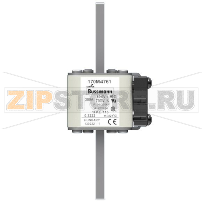 Предохранитель, 350 A, AC 690 В, 200 кА, size 1, 53x69x136 мм, aR, IEC UL Eaton FUSE 350A 690V 