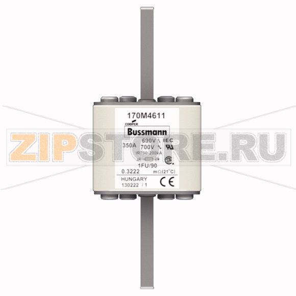 Предохранитель, 350 A, AC 690 В, 200 кА, size 1, 53x69x136 мм, aR, IEC UL Eaton FUSE 350A 690V 