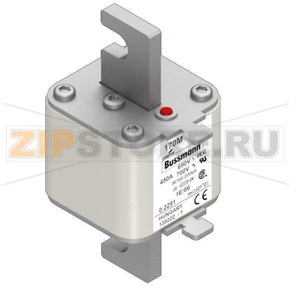Предохранитель, 450 A, AC 690 В, 200 кА, size 1, 53x69x111 мм, aR, IEC Eaton FUSE 450A 690V 1E/ 