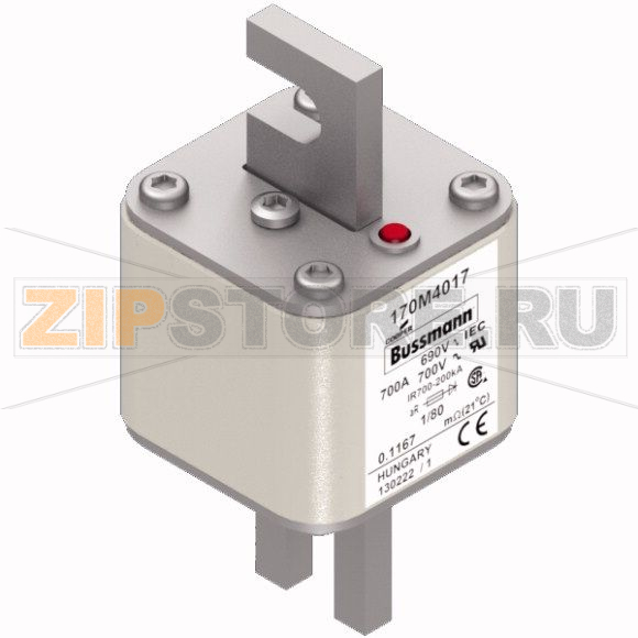 Предохранитель, 700 A, AC 690 В, 200 кА, DIN 1, 53x53x108 мм, aR, DIN, IEC Eaton FUSE 700A 690V 