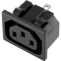 Розетка 15 А, IEC C13, черная, 1 шт TRU Components 1365769