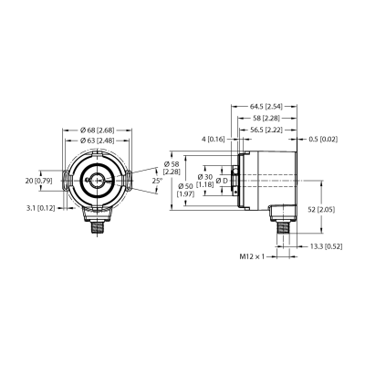 Энкодер абсолютный, многооборотный Turck REM-104H10E-3C13S12M-H1181 