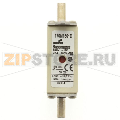 Предохранитель, 25 A, AC 690 В, 200 кА, DIN 000, gR, DIN, IEC Eaton FUSE 25A 690V gR DIN 000 HSDNH 