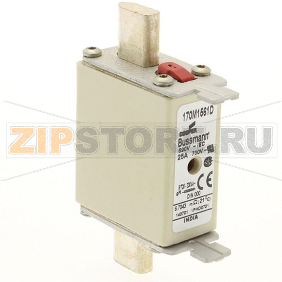 Предохранитель, 25 A, AC 690 В, 200 кА, DIN 000, gR, DIN, IEC Eaton FUSE 25A 690V gR DIN 000 HSDNH 