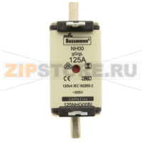 Предохранитель, 125 A, AC 500 В, 120 кА, NH00, gL/gG, IEC Eaton NH FUSE 125A 500V GL/GG SIZE 00