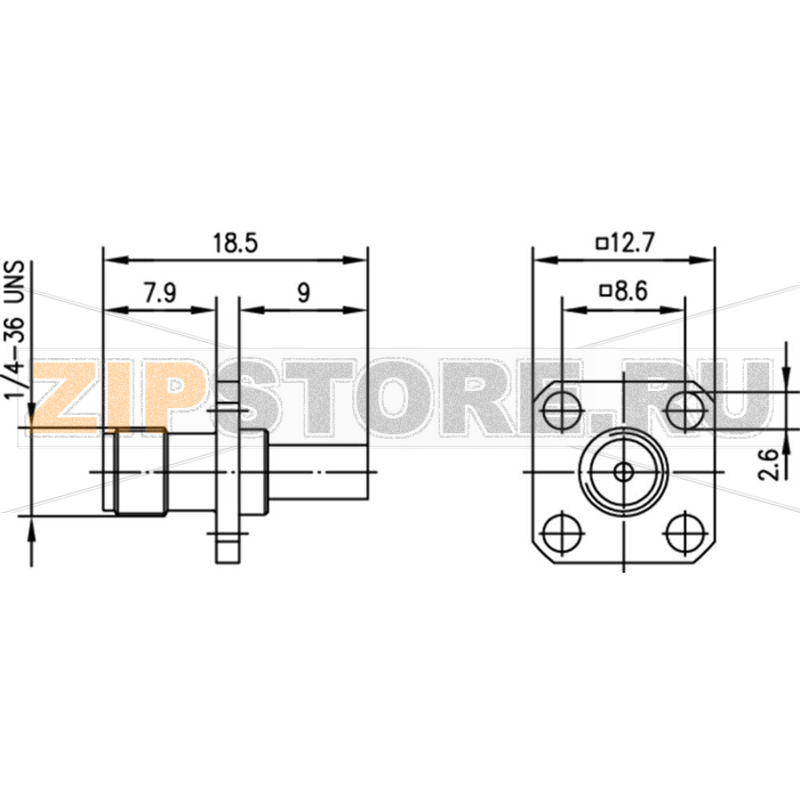 Разъем SMA, 50 Ом, 1 шт Telegärtner J01151A1011 