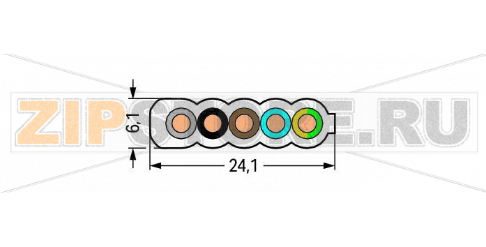 Кабель плоский; Eca; 5G 2,5 мм; PVC; 3L + N + PE; 0,6/1 кВ; 2,50 mm; зеленые Wago 897-251 