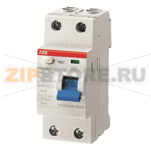 Выключатель дифференциального тока двухполюсный, F202 AC-40/0.3 ABB 2CSF202001R3400 