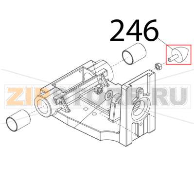 Parac. carrello D.25x25-M6x17 parab. Sirman Palladio 300 Parac. carrello D.25x25-M6x17 parab. Sirman Palladio 300Запчасть на деталировке под номером: 246