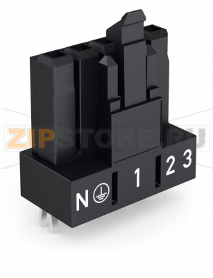 Розетка для печатных плат; прямые; 5-пол.; Код. A; черные Wago 890-805 Protected against mismating and maintenance-freePush-in CAGE CLAMP® spring pressure connection technology allows solid conductors to be simply pushed into a unit.Low profile with 4.4 mm pole spacing...