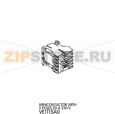 Minicontactor with 4 poles 20 A 230 V Unox XVC 055 Minicontactor with 4 poles 20 A 230 V Unox XVC 055Запчасть на деталировке под номером: 57Название запчасти на английском языке: Minicontactor with 4 poles 20 A 230 V Unox XVC 055