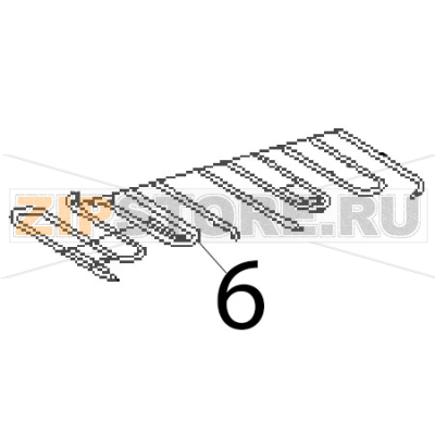 Bottom heating element Roller Grill Majestic Bottom heating element Roller Grill MajesticЗапчасть на деталировке под номером: 6