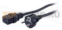 Hyperline PWC-IEC19-SHM-1.8-BK Кабель питания (Schuko+C19) (3x1.5), 16A, угловая вилка, 1.8 м