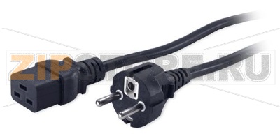 Hyperline PWC-IEC19-SHM-1.8-BK Кабель питания (Schuko+C19) (3x1.5), 16A, угловая вилка, 1.8 м 