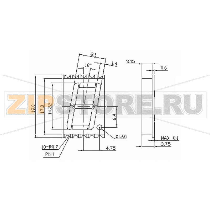 Дисплей 7-ми сегментный, красный, 14.22 мм, 2 В, 1 разряд Avago Technologies HDSM-531C 