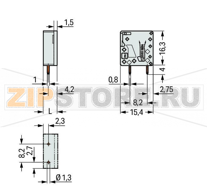 Клемма на печатную плату; 4 mm; Шаг контактов 5 мм; 1-пол.; Push-in CAGE CLAMP®; 4,00 mm; серые Wago 2624-3101 PCB terminal blocks with Push-in CAGE CLAMP® connectionPush-in termination of solid and ferruled conductorsIdeal for panel feedthrough applications via operation parallel to conductor entryTesting can be performed both parallel and perpendicular to conductor entry...