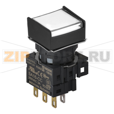 Выключатель кнопочный, Ø отверстия: 16 мм Autonics S16PRS-H3WC24 