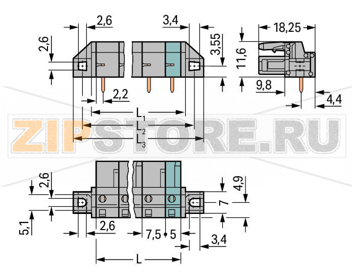 MCS MIDI Classic Розетка под пайку THT; 0.6 x 1.0 mm solder pin; угловые; зажимное кольцо; Шаг контактов 7,5 мм; 13-пол.; серые Wago 232-843/031-000 Встроенные тестовые порты для тестовых штекеров O 2 ммДля соединений "провод-провод" и "плата-провод"Выходы под печатные платы с защитой от касанияЛегко идентифицируемые входы и выходы печатной платыВозможны варианты кодировки...