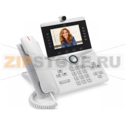 IP-видеотелефон 24 В/DC, 2xGE, 5 линий, Wi-Fi, RJ-45, 800х480 пкс, RJ-9, белый Cisco CP-8865-W-K9 