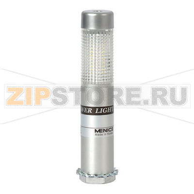Колонна сигнальная c СИД модулем, светодиодная, алюминиевая, компактная, Ø: 25 мм, режим работы: постоянное/мигающее свечение Autonics PLDS-102-C 