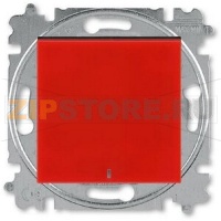 Выключатель кнопочный, одноклавишный, с подсветкой, красный/дымчатый чёрный ABB 2CHH599147A6065