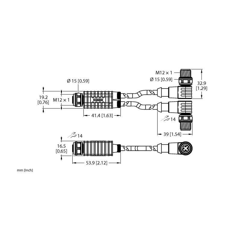 Разветвитель 2-х канальный Turck VBRK4.4-2WSC4T-5/5/TEL 