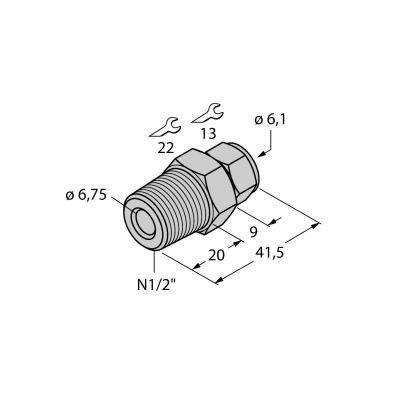 Фитинг компрессионный Turck CF-M-6-N1/2-A4 