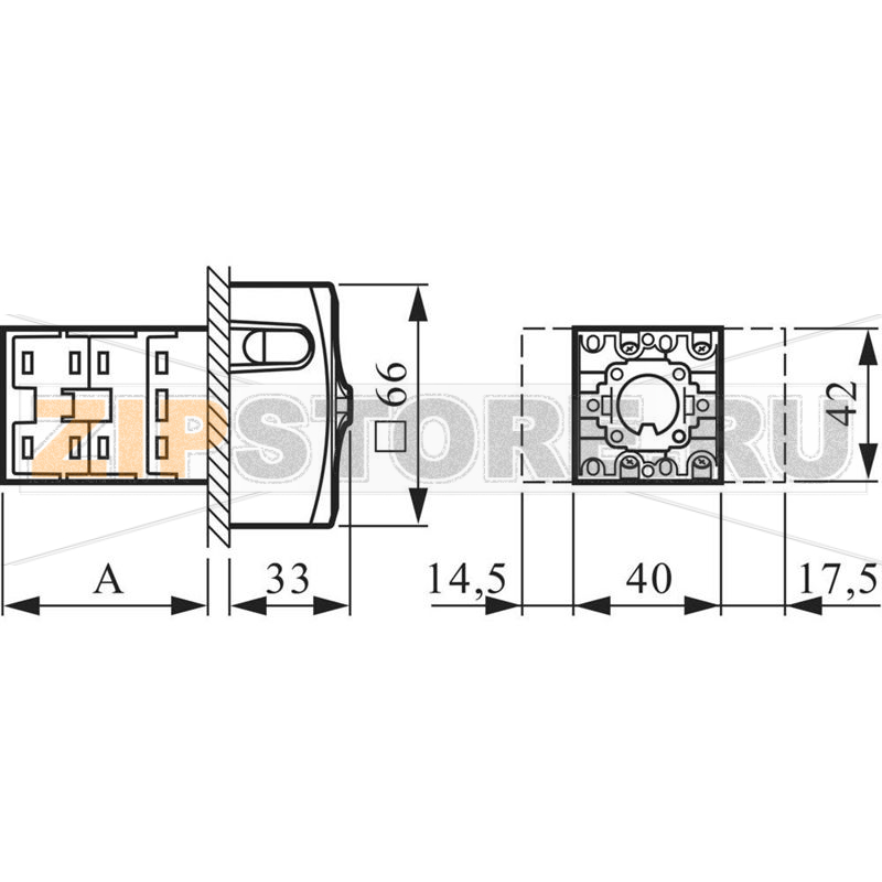Переключатель кулачковый 20 А, 400 В, 1x90°, 1 шт Baco NS4EV48 