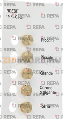 LPG INJECTORS 7MB INDESIT KIT 5 PCS 