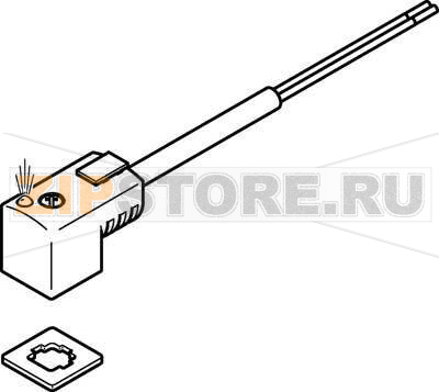 Розетка штекерная с кабелем Festo KMEB-3-24-2.5-LED 