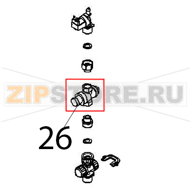 Pres. reduc. val. F-F Ø: 1/2&quot; Angelo Po FX101E1 Pres. reduc. val. F-F Ø: 1/2" Angelo Po FX101E1Запчасть на деталировке под номером: 26
