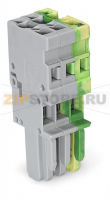1-проводниковая розетка; 4 mm; 3-пол.; 4,00 mm; серые, желто-зеленые Wago 769-103/000-036