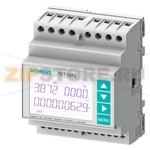 SENTRON, измерительный инструмент, 7KT PAC1600, LCD, L-L: 400 V, L-N: 230 V, 5 A, DIN-рейка, 3-фаз., Modbus RTU/ASCII, мультифункц. измерение вкл. THD Siemens 7KT1682 