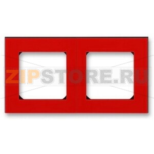 Рамка двухместная, красный/дымчатый чёрный ABB 2CHH015020A6065 