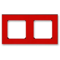 Рамка двухместная, красный/дымчатый чёрный ABB 2CHH015020A6065