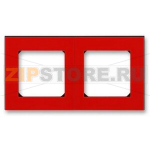 Рамка двухместная, красный/дымчатый чёрный ABB 2CHH015020A6065 