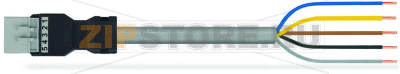 pre-assembled connecting cable; Eca; Plug/open-ended; 5-pole; Cod. B; 1 m; 1,50 mm; gray Wago 891-8995/206-103 Protected against mismating and maintenance-freeLow profile with 4.4 mm pole spacingComponents can be clearly printed on and color-coded to meet custom requirements....
