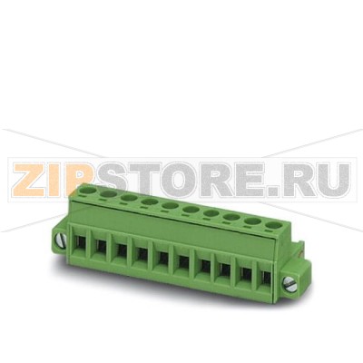 Вилочная часть Phoenix Contact MSTB 2,5 HC/ 4-STF-5,08 Номинальный ток: 16 А, Расчетное напряжение (III/2): 320 В, Полюсов: 4, Размер шага: 5,08 мм, Технология подключения: Винтовые зажимы, Цвет: зеленый, Поверхность контакта: олово.Минимальный заказ: 50 шт.Упаковка: 50 шт.