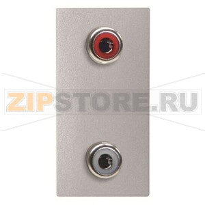 Механизм 2xRCA разъёма, одномодульный, серебристый ABB 2CLA215520N1301 