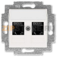 Розетка компьютерная, 2хRJ45, жемчуг ABB 2CHH296118A6068