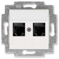 Розетка компьютерная, 2хRJ45, жемчуг ABB 2CHH296118A6068